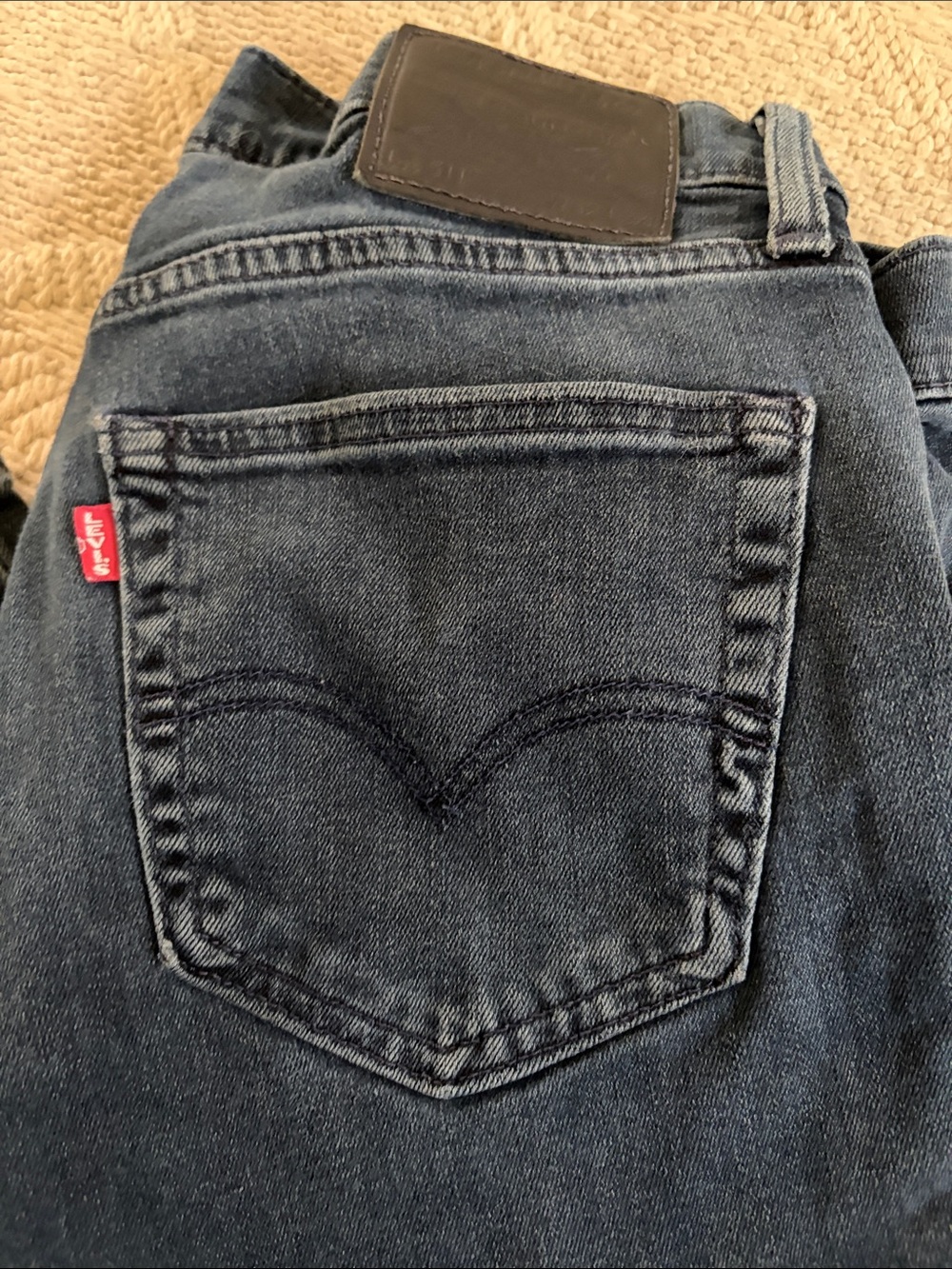 Classic Dark Blue Straight-Leg Jeans - Picture 3 of 4